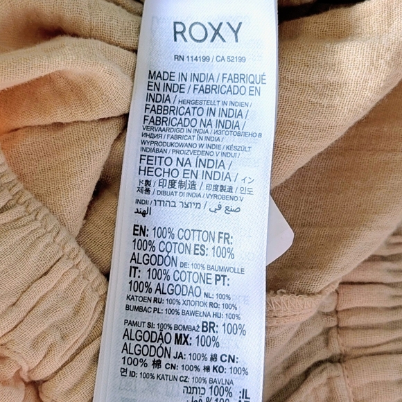 Roxy What A Vibe Wide Leg Elastic Waist Pants Cotton Gauze Beachy Cruise Resort - Picture 11 of 12